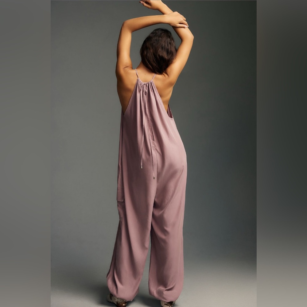 ✨ Anthropologie Waistless Jumpsuit Sz L/XL P - Picture 2 of 6